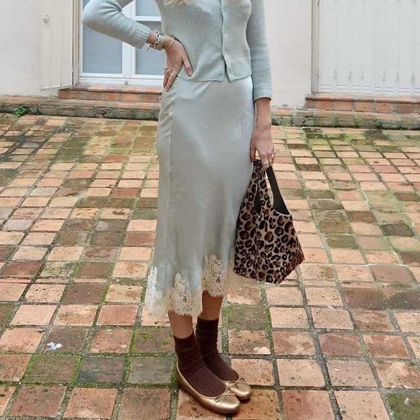 Floral Women Satin Lace Trim Maxi Skirts Elegant Fashon Lady Silky Flowy A Line Skirt Y2k Going Out Half Slip Long Skirts T260604