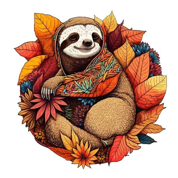 Cute Sloth Wooden Puzzle Unique Animal Shapes Educational Toys Holiday Birthday Gift for Boys and Girls L260604YSP0
