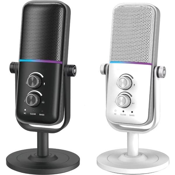 Xm600 RGB Lighting USB Wired Condenser Microphone Omnidirectional Microphone, For Gaming Studio Podcast Recording