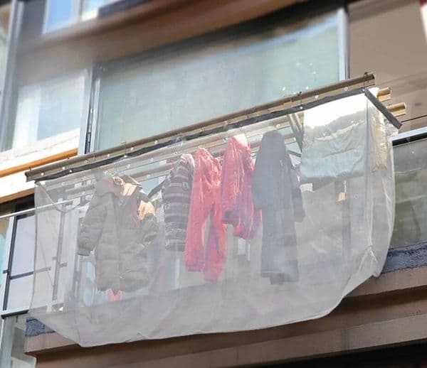 Outdoor High-rise Cover Clothes Household Anti-drop Mesh Pocket Balcony Telescopic Drying ddmynov
