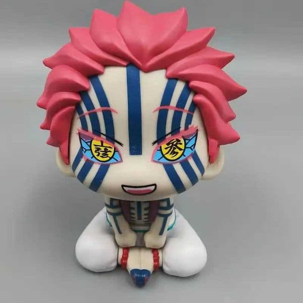 Demon Slayer Kimetsu No Yaiba Q Version Cute Upper Rank Three Akaza Head Movable Pvc Model Desktop Ornament Collection Fan Toy L260604FUMF
