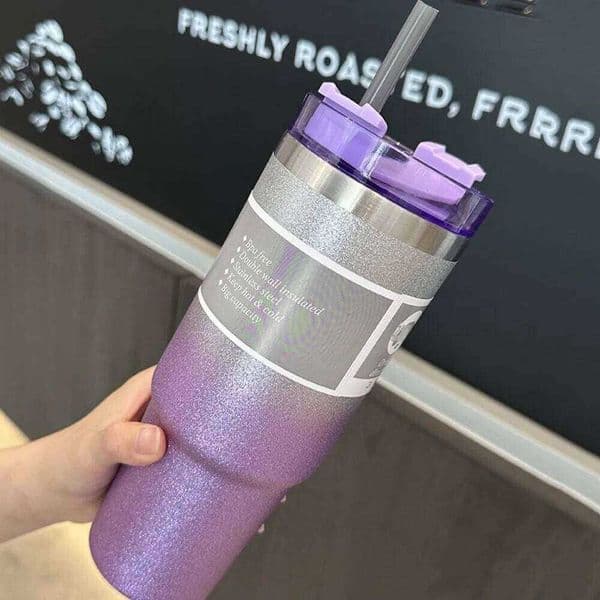 Vacuum 30oz 890ML Stainless Steel Tumbler With Straw Leakproof Thermal Car g Outdoor Sports Water Bottle W260529 Y260604