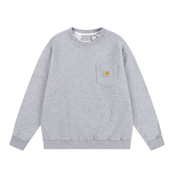 Carharttlyness Jacket Classic Brand Style Unisex Crew Neck Sweatshirt Patch Pocket Detroit Cut Heavyweight Wrinkle Resist Cotton Casual High Quality Outdoor 1Af