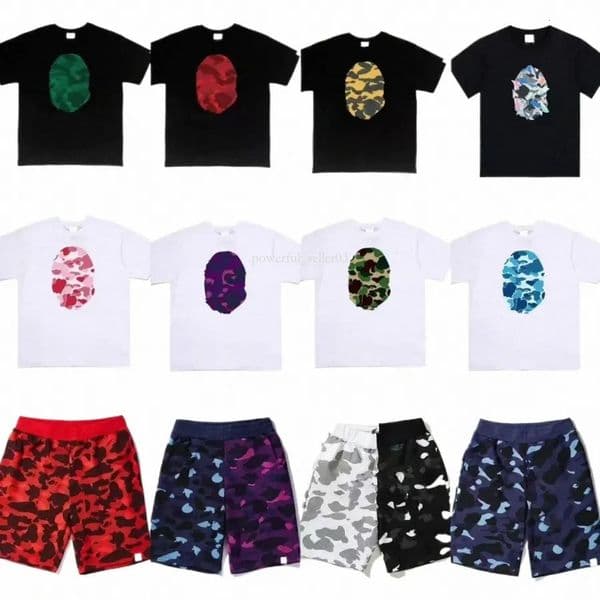 Bappetshirts Designer T Shirt Mens Tshirt Women Tops Sporty Womens Tees Trends Designer Cotton Short Luxury Sharks Tshirts Clothing Street Shorts Sleeves 833