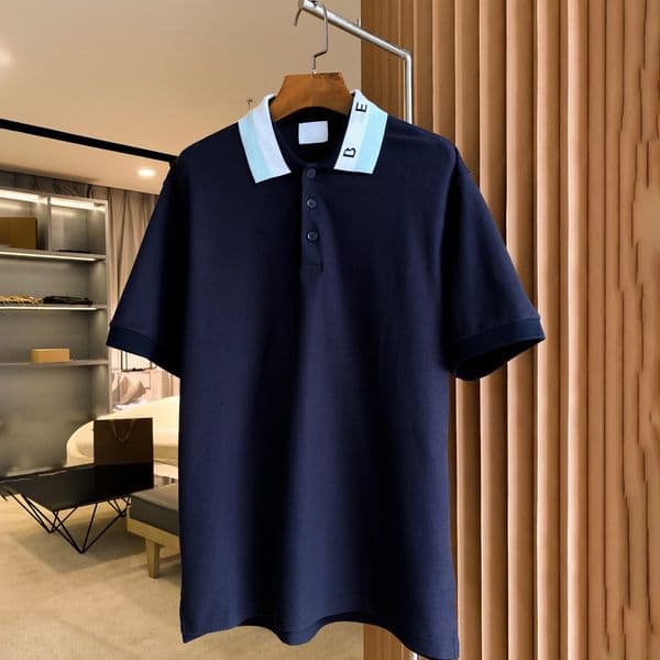 High quality designer mens T-shirt polo shirt bead mesh cotton fabric versatile daily casual polo shirt couples same style