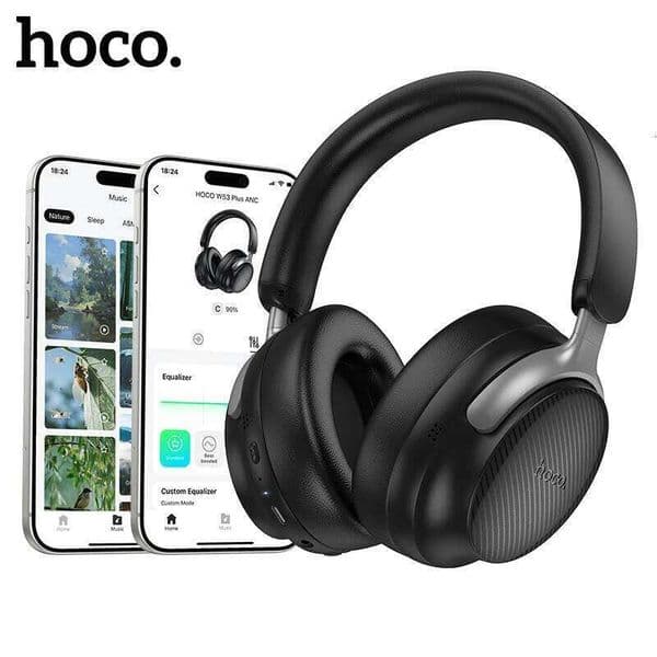 HOCO ANC Noise Cancellation Wireless Bluetooth 5.4 Headphones HiFi Audio Stereo Earbuds App Control EQ Mode Music Sport Earphone W260604