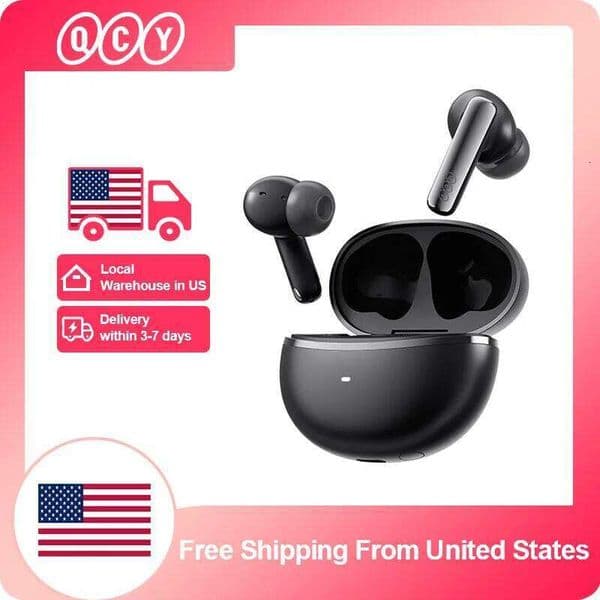 Ship From ES/PL/BR QCY HT18 Wireless Earphones BT 6.0 MeloBuds N70 Adaptive Hybrid ANC 6 Mics LDAC Hi-Res Audio Earbuds 26Y0604