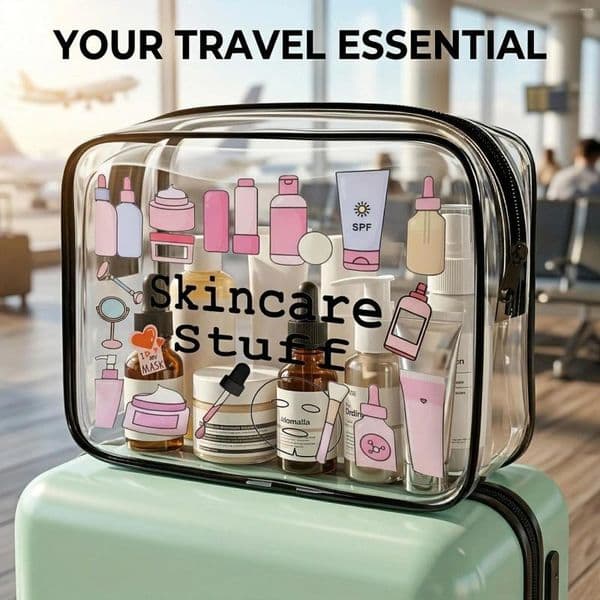 Cosmetic Bags 1pc Clear Makeup Bag Skincare Stuff Travel Toiletry Organizer TSA Approved Transparent Pouch Waterproof Wash Women