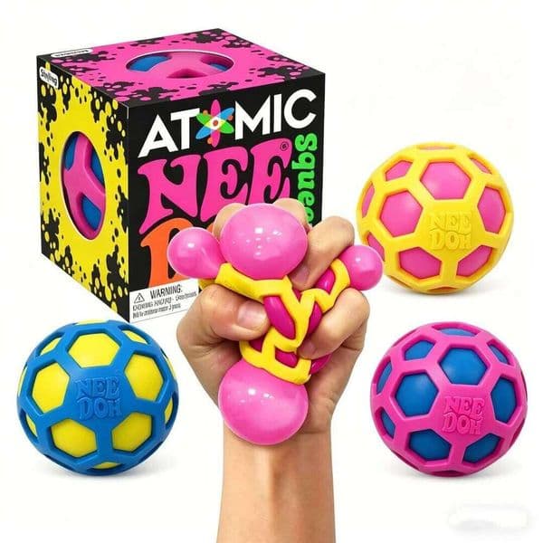 Blind Box Schylling Needoh Atomic Stress Relief Ball Squishy Fidget Squeeze Anti-Anxiety Sensory Toy for Kids Adults ADHD 26L0604 26L0604