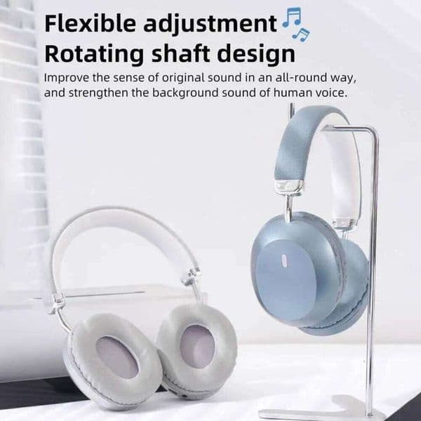 Bluetooth Simple And Elegant Silver Over-ear Mega Bass Headphones Music Sport Gaming Wireless Headset W260604