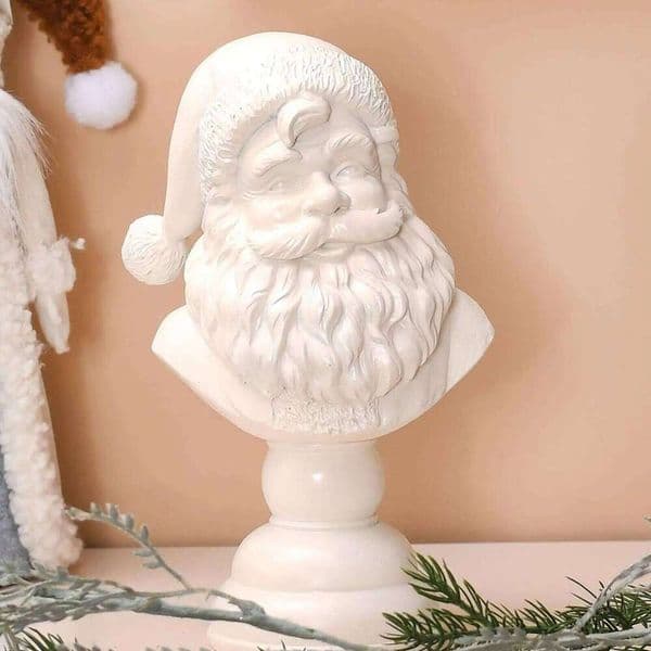 Figures Decorations Santa Half Body Resin Ornament - Christmas Decor for Home, Bookshelf, Party, Dorm, Winter Festival