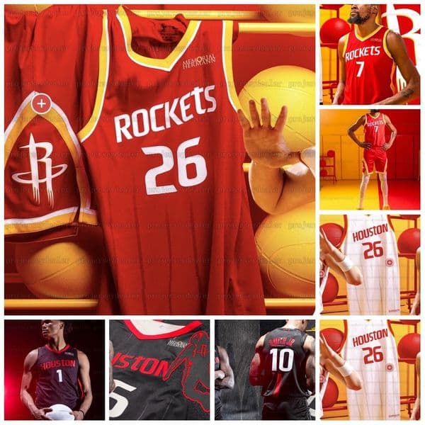 Rocket 7 Kevin Durant 2026-27 Ketchup And Mustard Jersey Alperen Sengun Houstons Reed Sheppard Jae'Sean Tate Amen Thompson Tari Eason Custom
