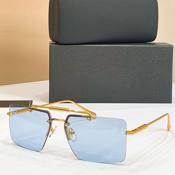 Retro Fashion Rectangular Sunglasses New Frameless Rectangular Gradient Lens Glasses UV400 Women Summer Travel Sunglasses With Original Box VE2245
