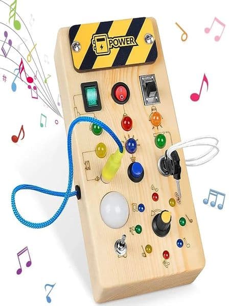 Kids Early Education Toys Electronic Led Light Baby Wooden Sensory Busy Board Montessori For Toddler Christmas Gifts 260605