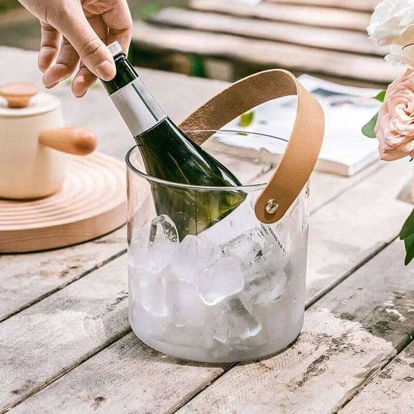 Transparent Ice Desktop Bucket Multifunctional Storage Box Creative Portable Basket Pet Fruit Tray 26W0605