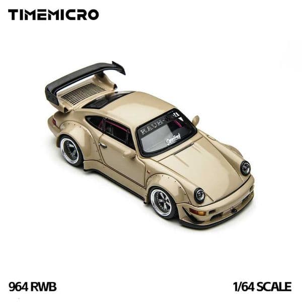 TimeMicro164 Scale New RWB 964 Beige Gift Box Edition Diecast Alloy Car Model Simulation Vehicle For Collection GiftT260605