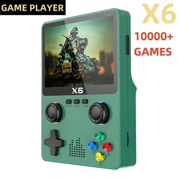 Video Game Consoles X6 35Inch IPS Screen Handheld Game Player Dual Joystick 11Simulators GBA Video Game Console for Kids Gi 260530