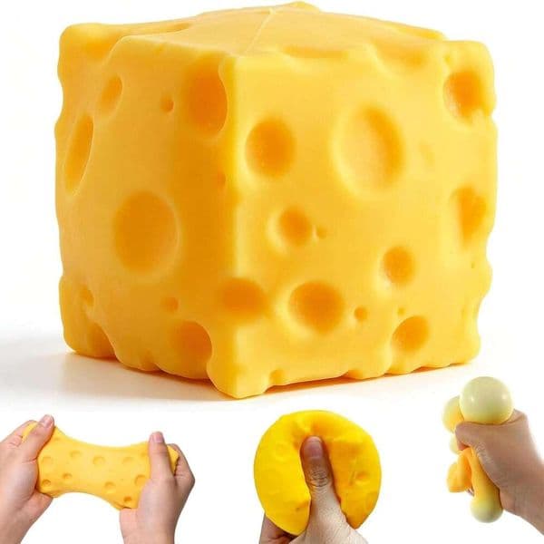 Squishy,Soft Squishy Cheese Block Squeeze Toy, Mini Stress Relief Sensory - Fidget Novelty Toy Gift for Kids and Adults
