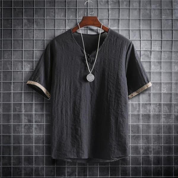 Summer Men Cotton Linen Tshirts Solid Color Korean Fashion Men Short Sleeve Short Sleeve Tshirt Mens Clothing Plus Size 5Xl 260605