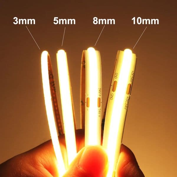 3mm 5mm COB LED Strip 12V 24V Dimmable 3000K 4000K 6000K High Density Flexible Light For Home Decor RA90 Lights 260605