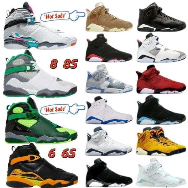 Nikkee Designer Casual men Basketball Shoes 6s 8s Pony Hair Varsity Carmine University Blue Gold Hoops Georgetown Midnight Navy Cactus Black sports shoes