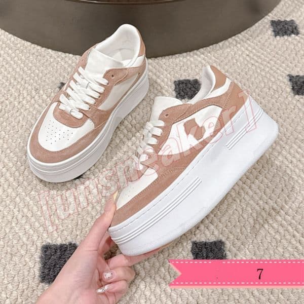 Women's Casual Platform Sneakers Designer Women's Shoes High-Quality Suede-Panel Casual Shoes Retro, Luxurious, and Elegant Everyday Women's Shoes CLE