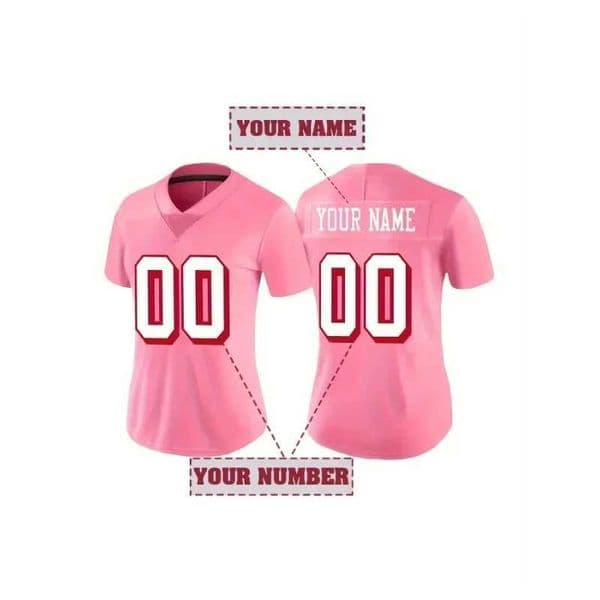 Color Customized Football Jersey for Women Football Short SLEeves DIY AthLEtic Tee Shirts Personlized Team Name and Number Z260605