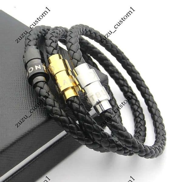 Mens Magnetic Buckle Braided Leather Rope Bracelet Designer Bracelets Jewelry For Men 4 Colors