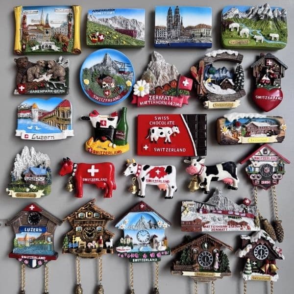 Switzerland Fridge Magnets Bern Zurich Zermart Luzern Swiss Dairy Cow Jungfraujoch Skiing Cuckoo Clock Home Decor Collection 260601