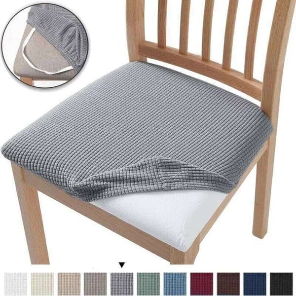 Stretch Jacquard Chair Seat Covers Chairs Removable Washable Upholstered Dining Room Seats Protector Cushion Slipcovers 26Y0605