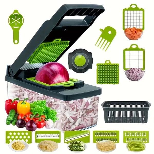 14 in 1 Multifunctional Vegetable Chopper Onion Handle Food Grate Kitchen Slicer Dicer Cut 260605