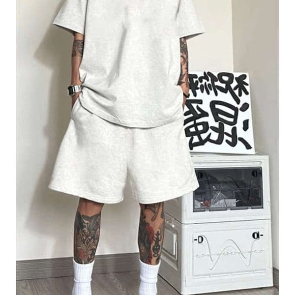 and Trendy cool stylish pure cotton fivepoint athletic shorts men suitable for all seasons American style simple solid color S260604