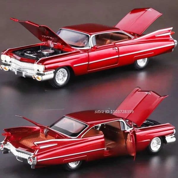 132 Eldorado Biarritz Charger 1970 Car Toy Models Alloy Diecast Vehicle Toys Sound Light Doors Opened Pull Back for Kid GiftsT260605