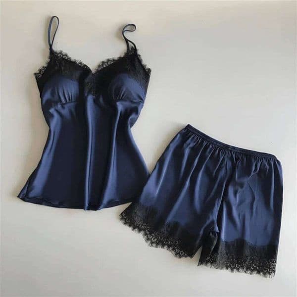 Two-Piece Set Summer Women's Halter Solid Color Without Breast Pad Thin Breathable Leisure Suit Sling Pajamas 26W0605