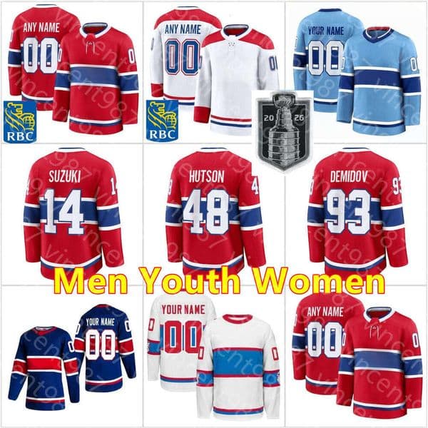 2026 Stanley Cup Hockey 93 Ivan Demidov Jerseys Embroidery 48 Lane Hutson 22 Cole Caufield 13 Cole Caufield 14 Nick Suzuki 53 Noah Dobson 72 Arber Xhekaj 76 Zack Bolduc