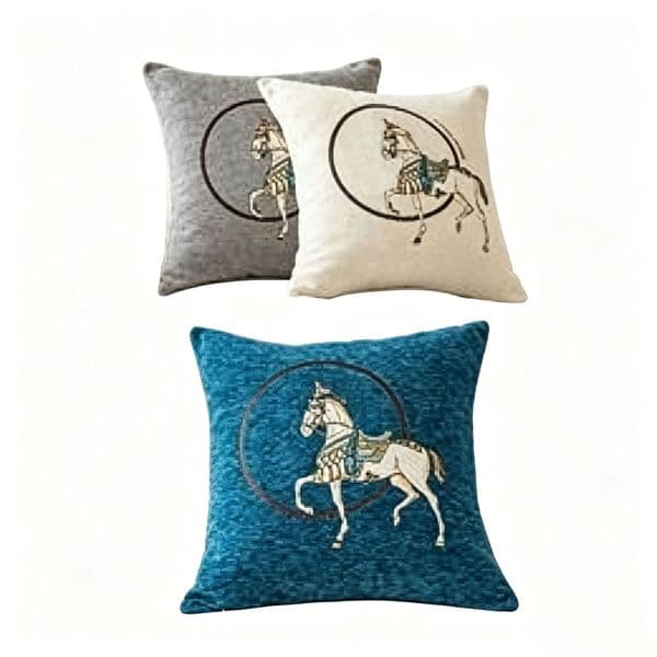 2026 Luxury perfume 45Cm Throw Cushion Pack Of 1 Pcs Luxury Horse Embroidery Modern Style cologne Couch Sofa Covers Free Shipping 6 10