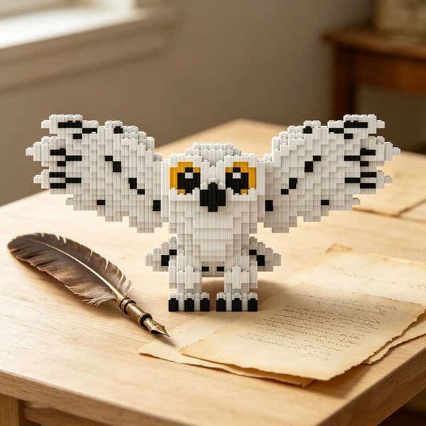 Owl 32cm Wings Cute Spread Building Blocks DIY Small Particle Assembly Toys Animal Models Desktop Decoration Kids Birthday Gifts M260608