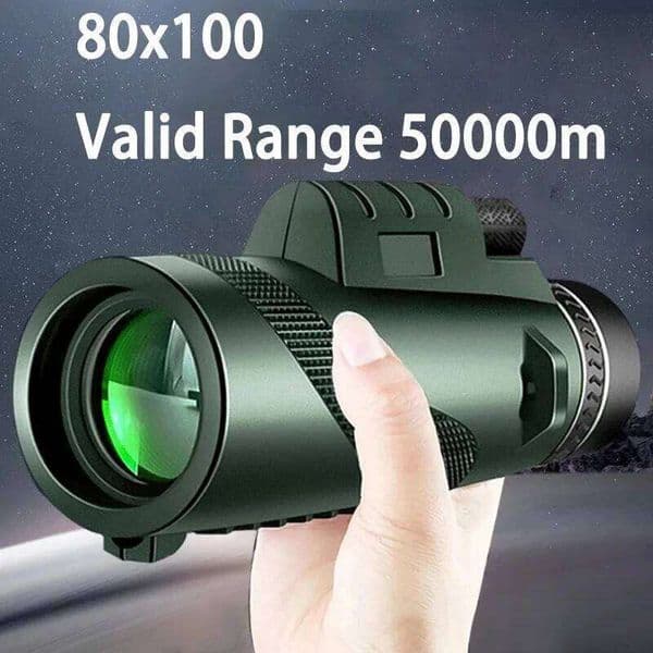 80x100 HD ZOOM Powerful Monocular Portable Binoculars Long Range Telescope Hunting Camping With Tripod Phone Clip W260605
