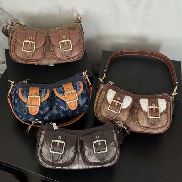 Coach Ashton Tote Designer Bag Coachbagas Womens Bag Vintage Underarm Retro Baguette Motorcycle Single Shoulder Crossbody Mahjong Kids Purses