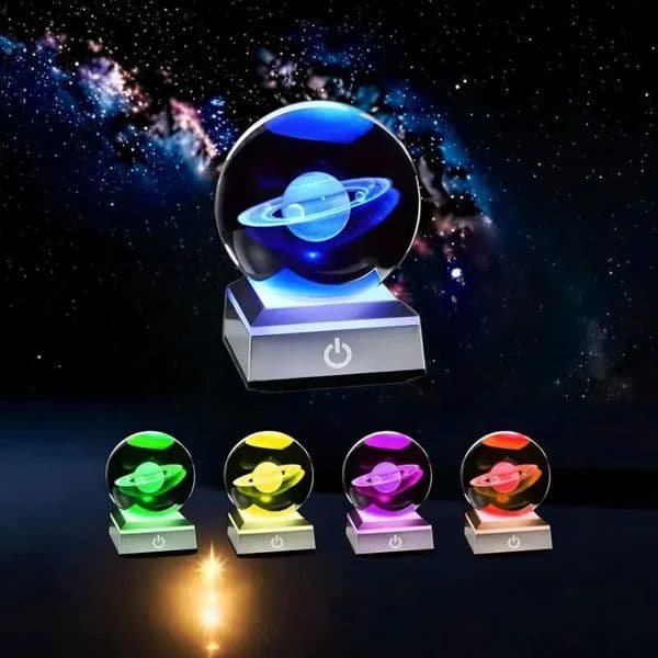Luxury Designer Decor Flat Earth Model Crystal Ball With Colorful LED Base Night Light Souvenir Birthday Gift room Office Home Decoration De 2