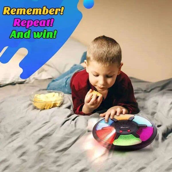 Train focus and reaction skills! LED Memory Game Handheld with Fun Sound Effects + Multiplayer Battle Mode 26W0605