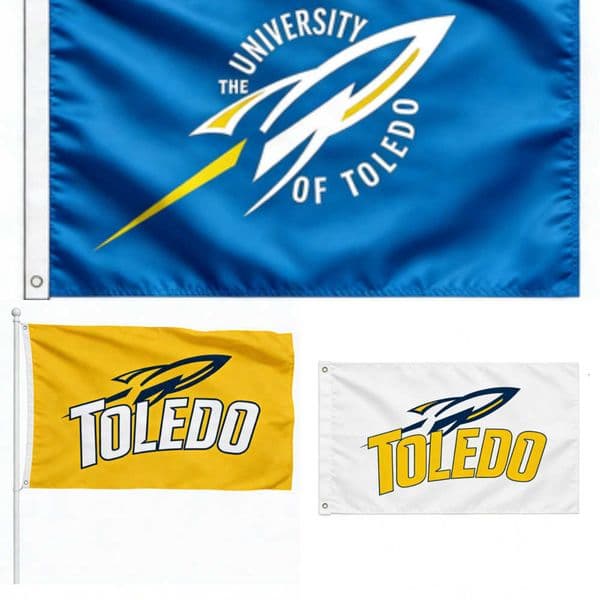 Toledo Flag NCAA NCAA 3x5FT Rockets Flag USA Sports Festive Gifts 3x5ft - Polyester Banner for Fans u0026 Home Decor Outdoor Banner With 2 Brass Grommets 0451 Y260605