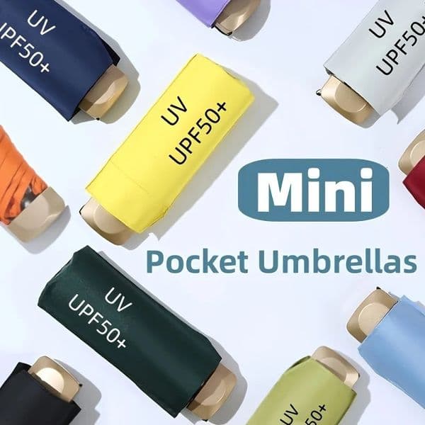 Mini Sun Umbrella Small Pocket Rain Travel Umbrella Vinyl Folding Umbrella UV Protection Sun Shade Pocket Parasol Capsule 260604