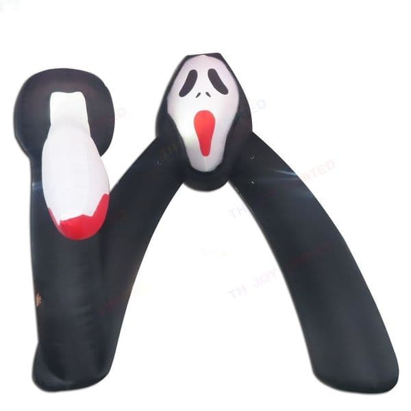 Free delivery Outdoor activities black inflatable halloween arch with sword halloween led lighting inflatables ghost archway