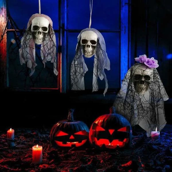2026 Skull Decor Prop Skeleton Head Plastic 1 Model Halloween Style Haunted House Party perfume Home Decoration Game Supplies cologne High Quality Free Shipping 31