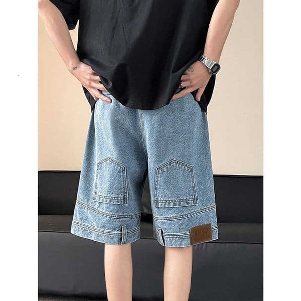 Denim Short Washed Men Blue Shorts Casual Distressed Design Summer Streetwear Fashion Comfort Fit 2025 Men Denim Shotrt M260605
