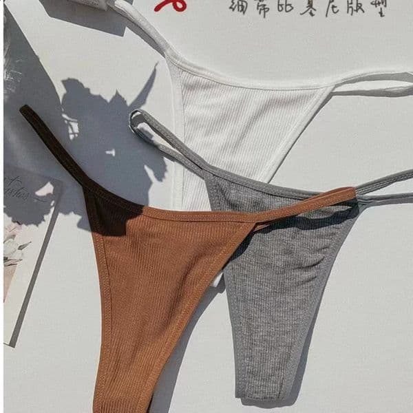 SPCITY Simple Striped Thin Sexy Thongs Fashion Sports Womens Underwear Low Waist Traceless Panties Cotton Seamless Briefs 260605
