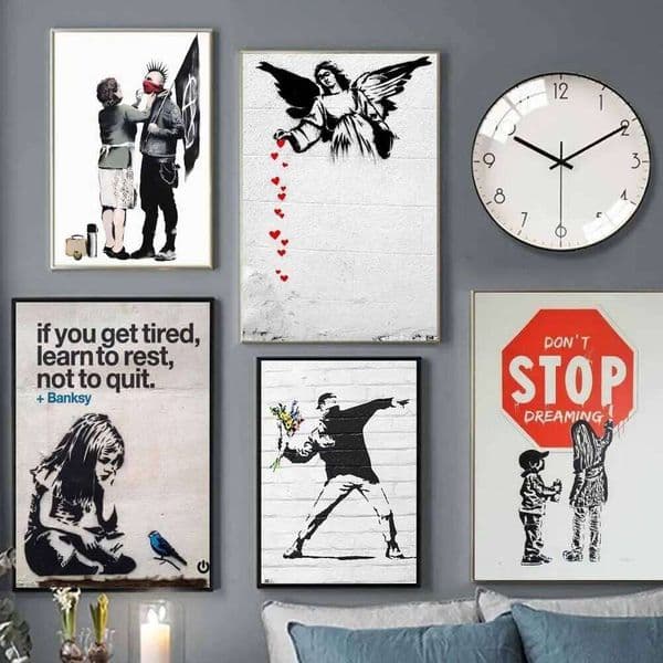 Street Culture Graffiti Printing Poster Canvas Painting Wall Art Banksy Living Room Corridor Bedroom Home Decoration Mura 26L0605