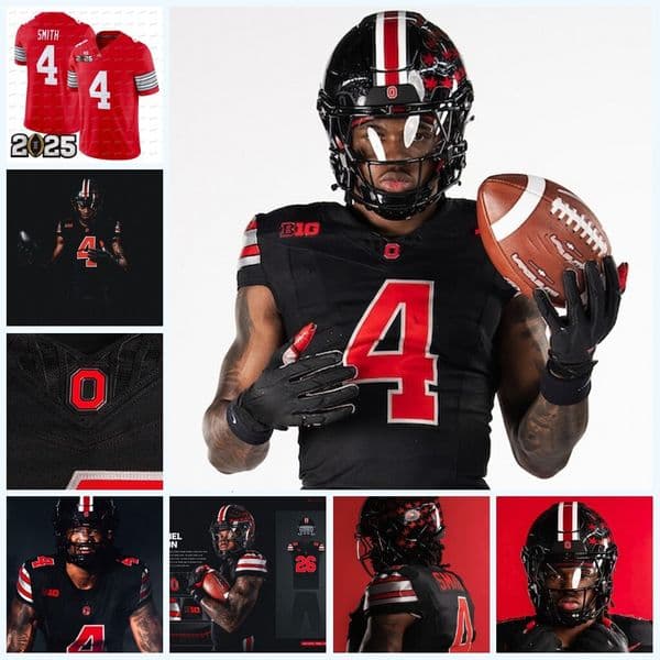 4 Jeremiah Smith Ohio States Buckeyes 2026 NEW BLACK Jersey Jack Sawyer Will Howard Caleb Downs Will Howard Treveyon Henderson