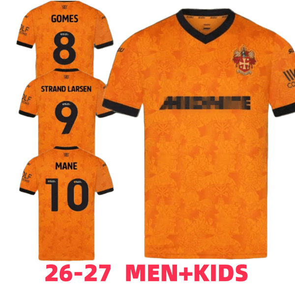 26 27 WolVeS Soccer Jerseys 2026 2027 NETO R.GOMES MARIO JR Home Away Football Shirt MEN kids Camiseta Futbol Shirts uniforms